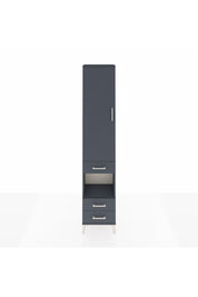 Arges Dolap 3 Raflı 3 Çekmeceli Tek Askılı 44x30x221 Antrasit-Antrasit