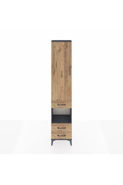 Arges Dolap 3 Raflı 3 Çekmeceli Tek Askılı 44x30x221 Antrasit-Çam