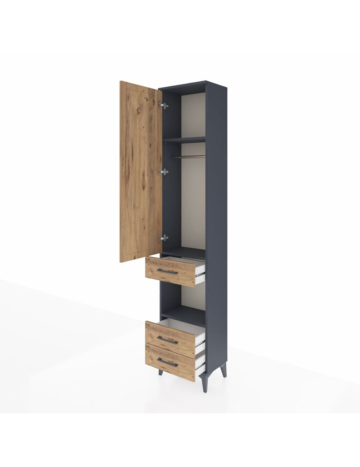 Arges Dolap 3 Raflı 3 Çekmeceli Tek Askılı 44x30x221 - S28M091V6A