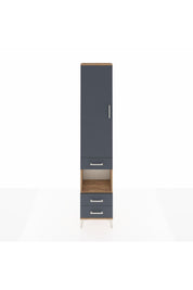 Arges Dolap 3 Raflı 3 Çekmeceli Tek Askılı 44x30x221 Çam-Antrasit