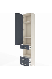 Arges Dolap 4 Raflı 3 Çekmeceli Tek Kapaklı 44x30x221 Aytaşı-Antrasit