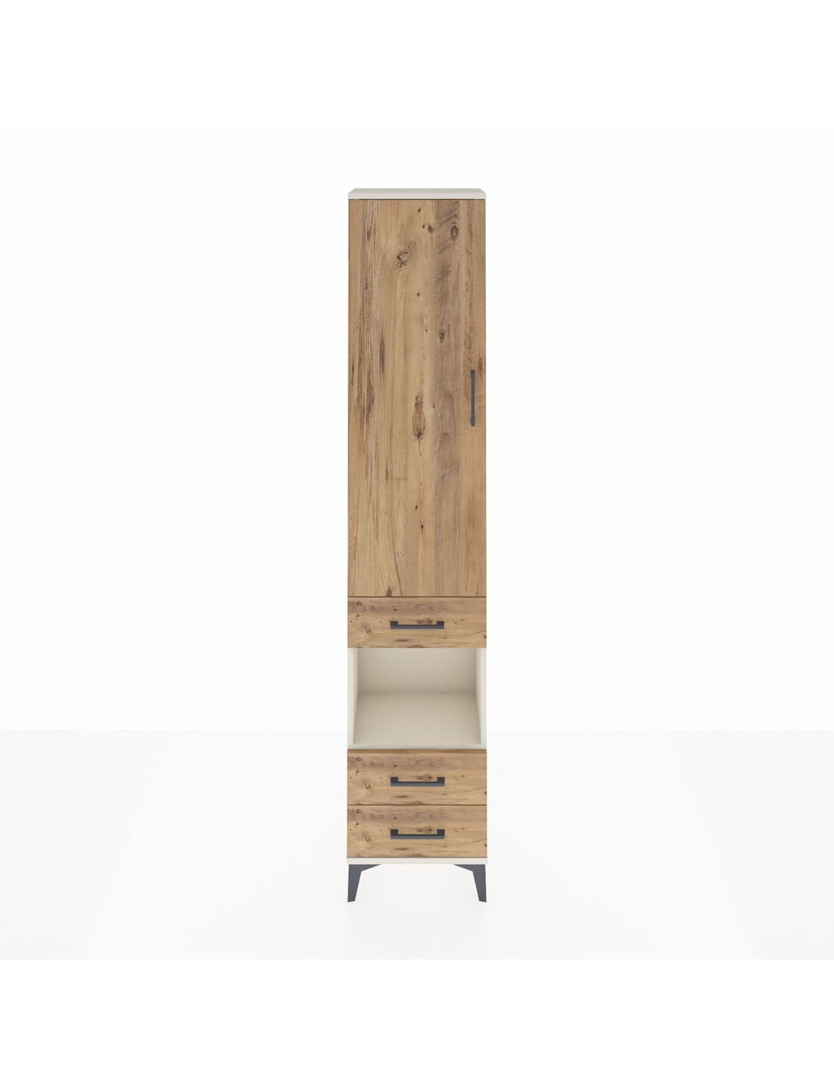 Arges Dolap 4 Raflı 3 Çekmeceli Tek Kapaklı 44x30x221 Aytaşı-Çam