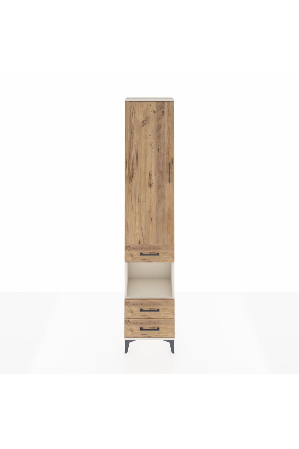 Arges Dolap 4 Raflı 3 Çekmeceli Tek Kapaklı 44x30x221 Aytaşı-Çam