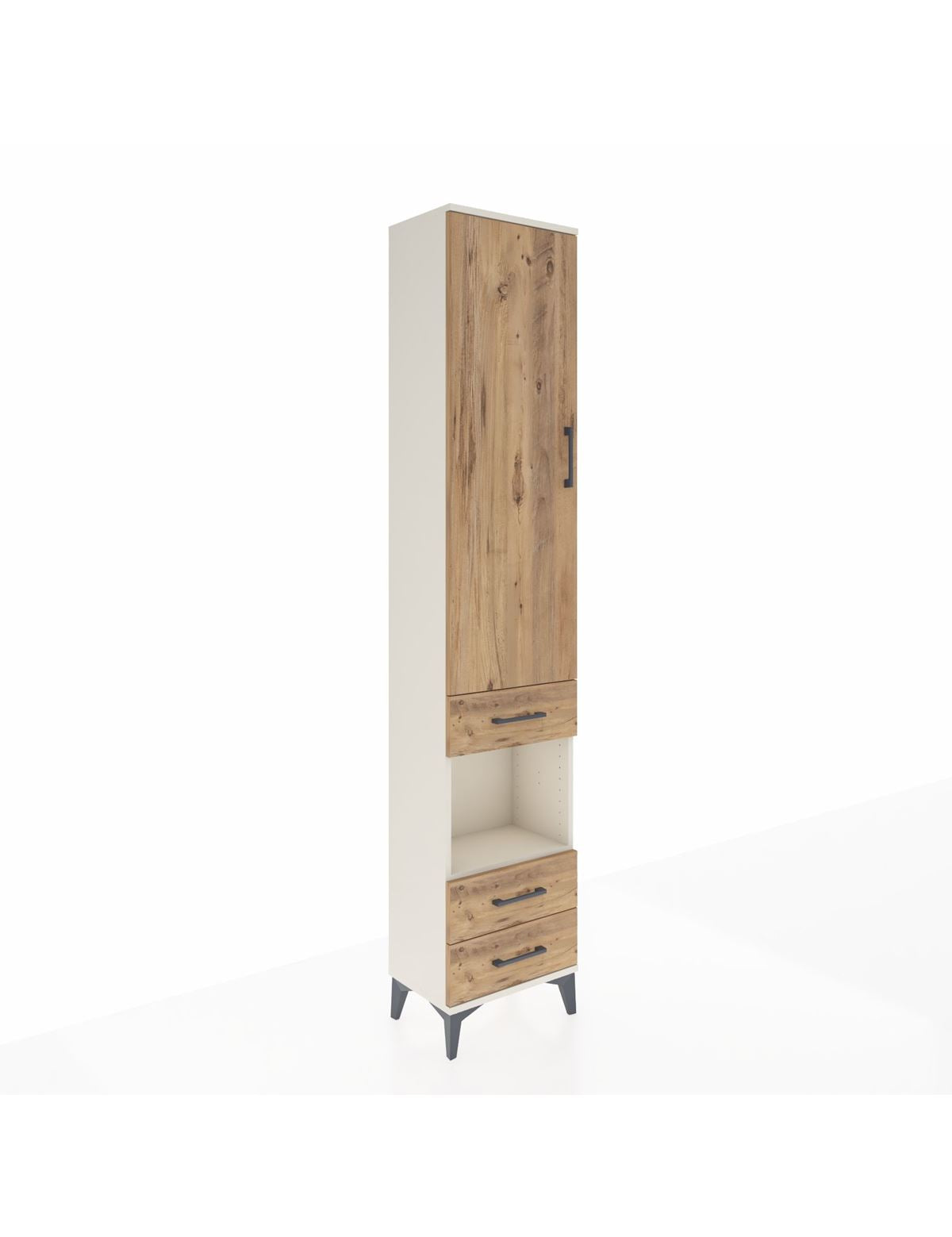 Arges Dolap 4 Raflı 3 Çekmeceli Tek Kapaklı 44x30x221 Aytaşı-Çam