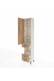 Arges Dolap 4 Raflı 3 Çekmeceli Tek Kapaklı 44x30x221 Aytaşı-Çam