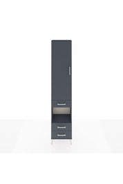 Arges Dolap 4 Raflı 3 Çekmeceli Tek Kapaklı 44x30x221 Antrasit-Antrasit