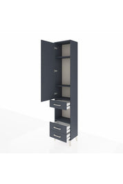 Arges Dolap 4 Raflı 3 Çekmeceli Tek Kapaklı 44x30x221 Antrasit-Antrasit