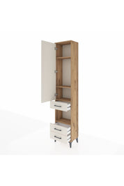 Arges Dolap 4 Raflı 3 Çekmeceli Tek Kapaklı 44x30x221 Çam-Aytaşı