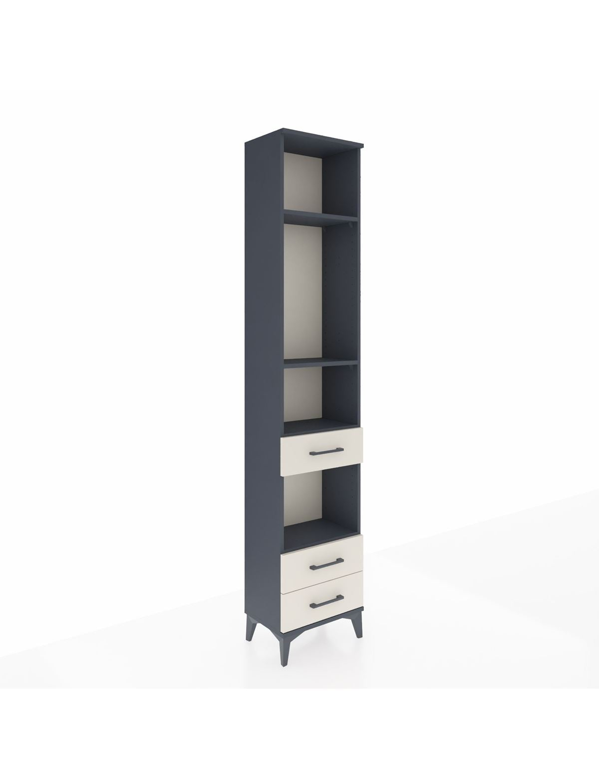 Arges Dolap 4 Raflı 3 Çekmeceli 44x30x221 Antrasit-Aytaşı