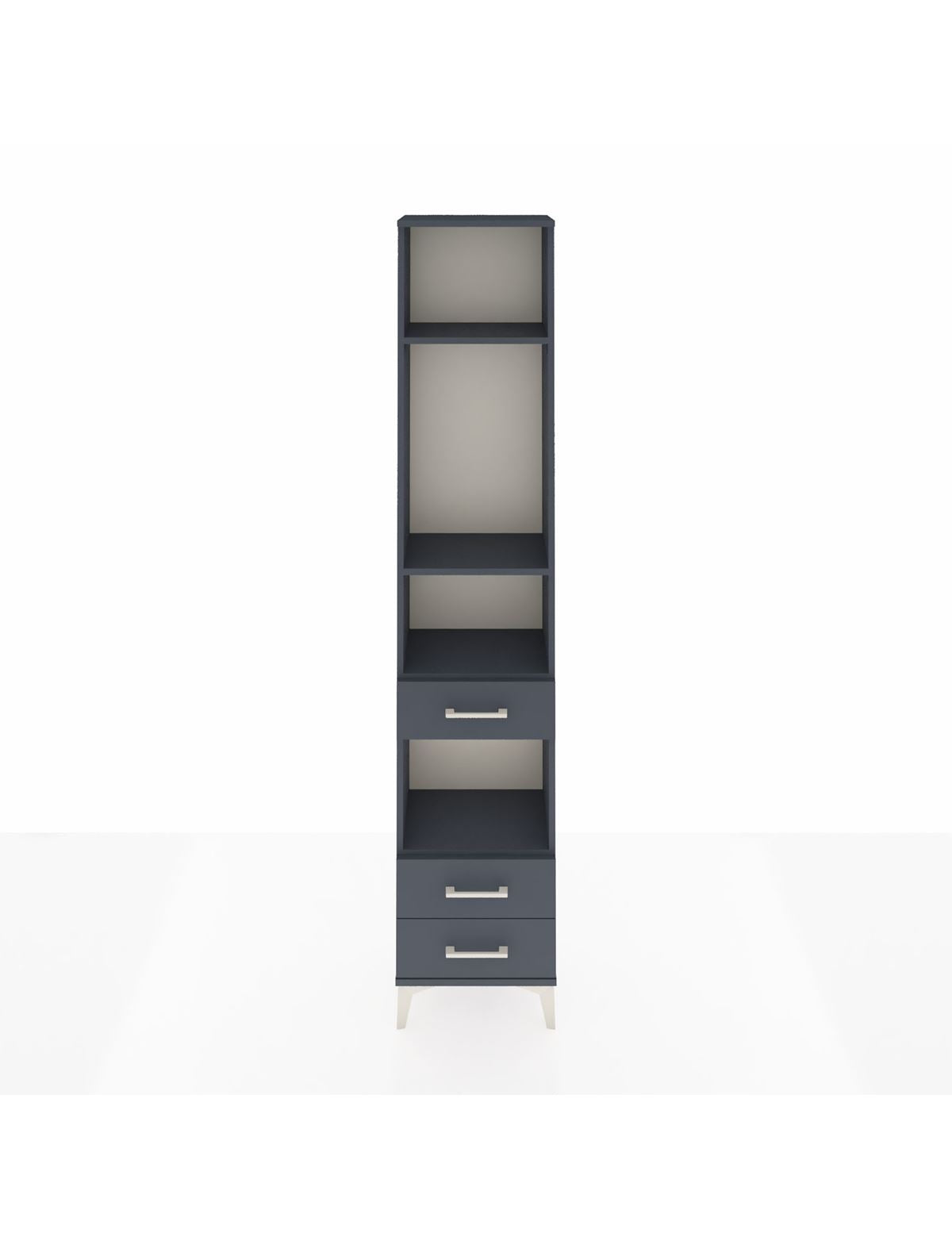 Arges Dolap 4 Raflı 3 Çekmeceli 44x30x221 Antrasit-Antrasit