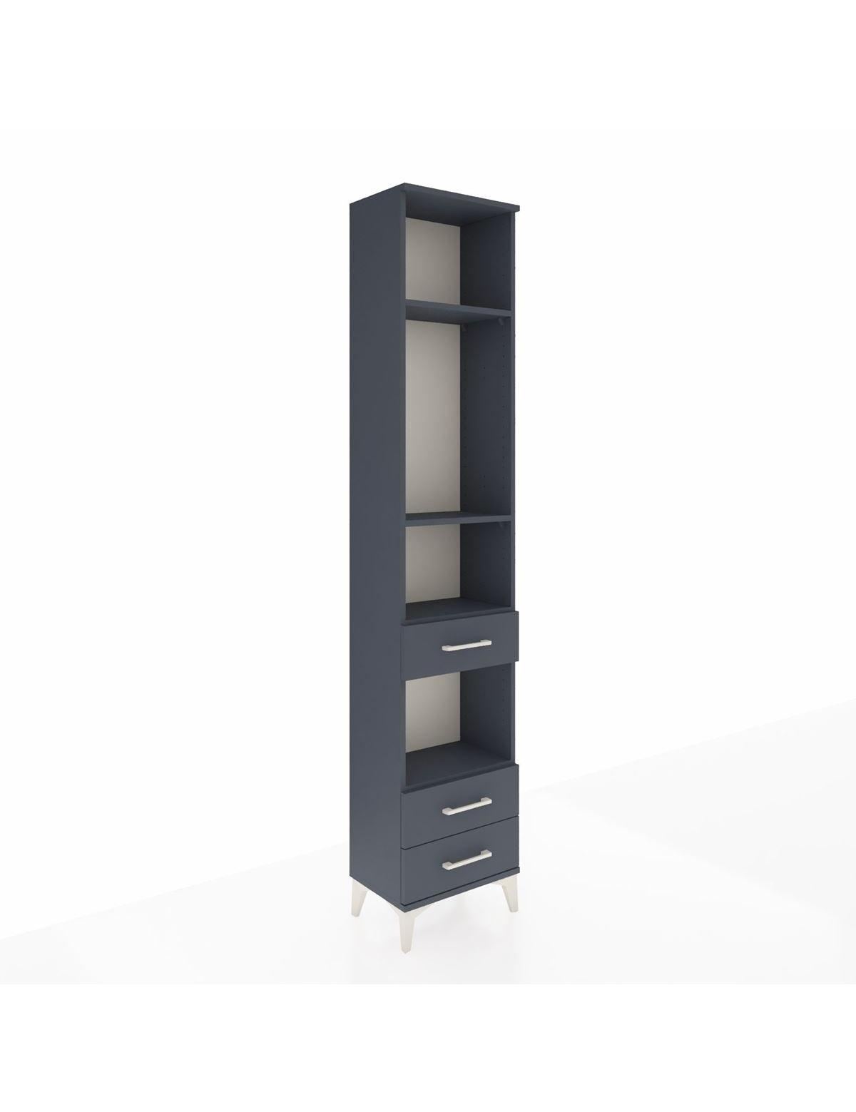 Arges Dolap 4 Raflı 3 Çekmeceli 44x30x221 Antrasit-Antrasit