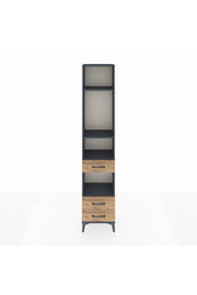 Arges Dolap 4 Raflı 3 Çekmeceli 44x30x221 Antrasit-Çam