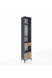 Arges Dolap 4 Raflı 3 Çekmeceli 44x30x221 Antrasit-Çam