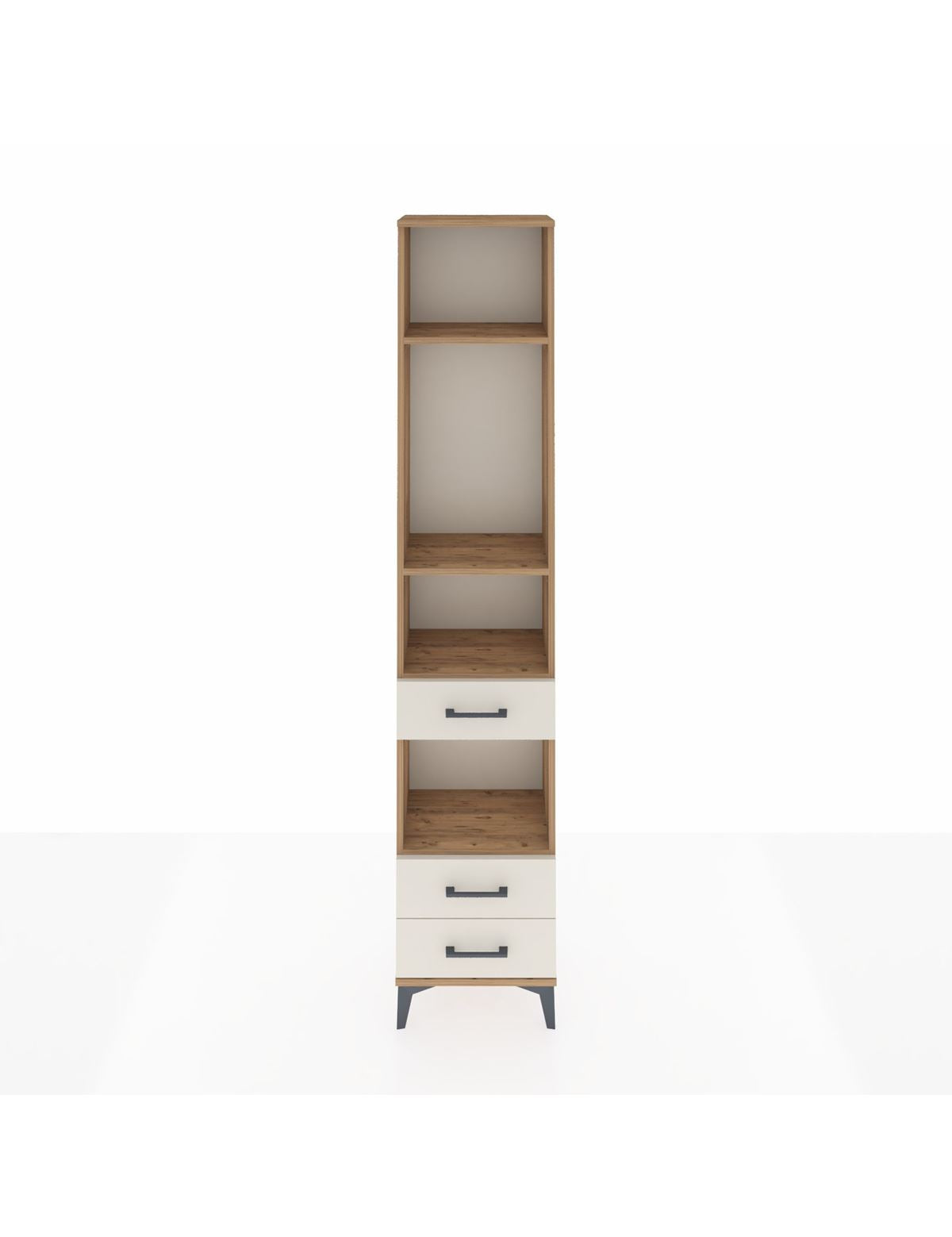 Arges Dolap 4 Raflı 3 Çekmeceli 44x30x221 Çam-Aytaşı