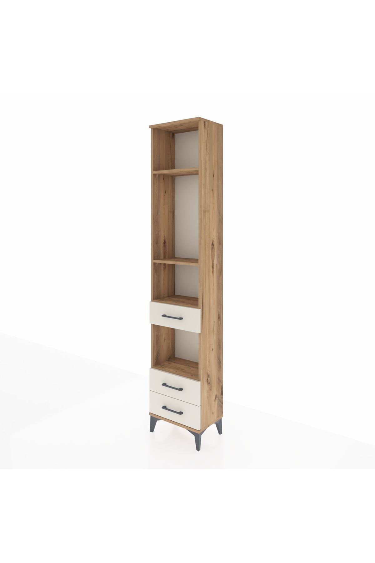 Arges Dolap 4 Raflı 3 Çekmeceli 44x30x221 Çam-Aytaşı