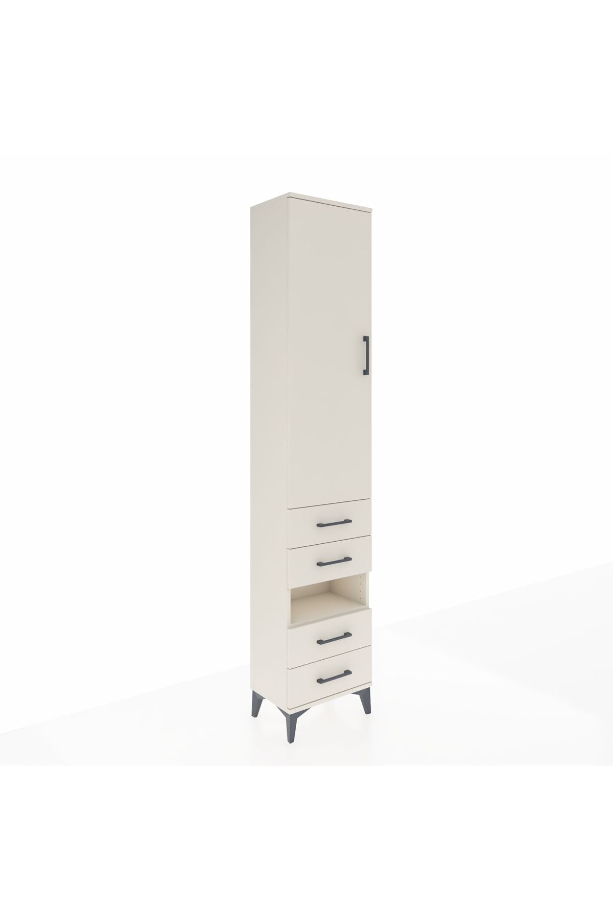 Arges Dolap 3 Raflı 4 Çekmeceli Tek Askılı 44x30x221 Aytaşı-Aytaşı