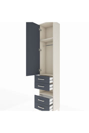 Arges Dolap 3 Raflı 4 Çekmeceli Tek Askılı 44x30x221 Aytaşı-Antrasit