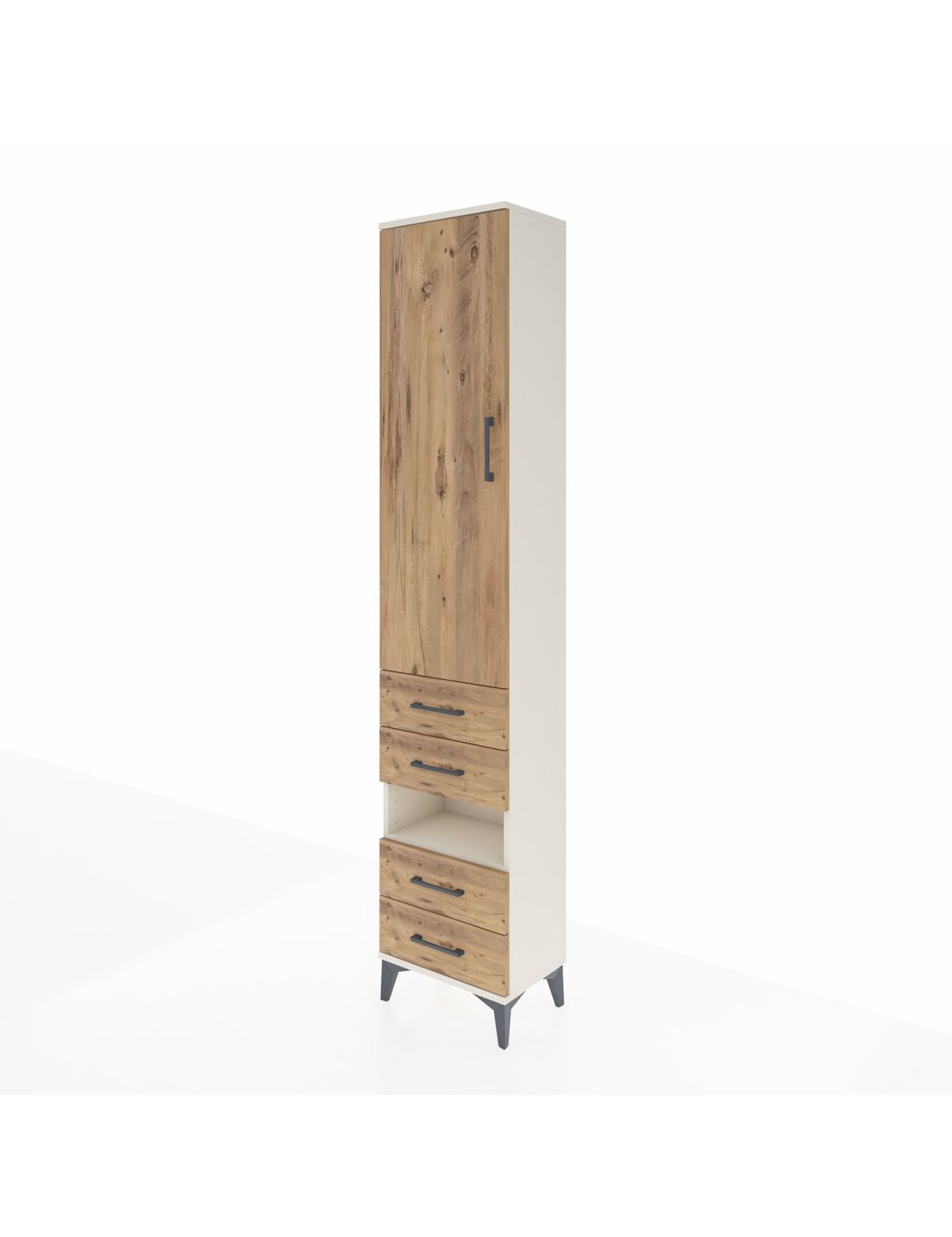 Arges Dolap 3 Raflı 4 Çekmeceli Tek Askılı 44x30x221 - S28M094V3A