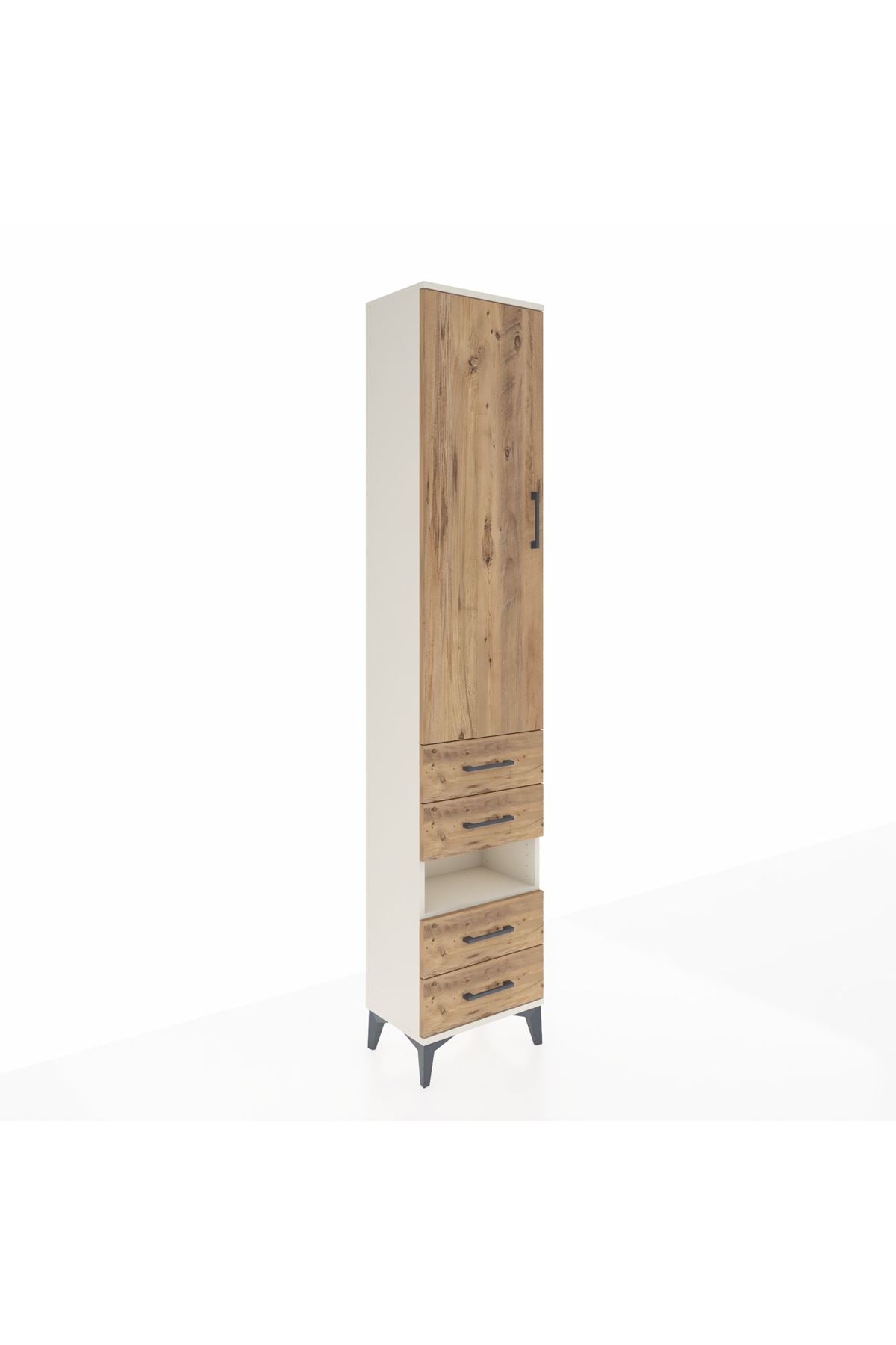 Arges Dolap 3 Raflı 4 Çekmeceli Tek Askılı 44x30x221 Aytaşı-Çam