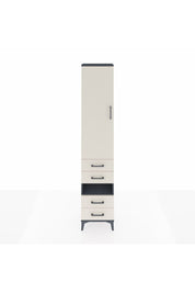 Arges Dolap 3 Raflı 4 Çekmeceli Tek Askılı 44x30x221 Antrasit-Aytaşı