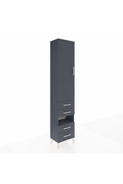 Arges Dolap 3 Raflı 4 Çekmeceli Tek Askılı 44x30x221 Antrasit-Antrasit