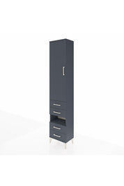 Arges Dolap 3 Raflı 4 Çekmeceli Tek Askılı 44x30x221 Antrasit-Antrasit