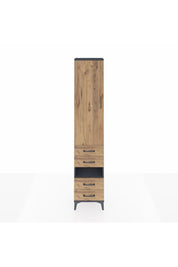 Arges Dolap 3 Raflı 4 Çekmeceli Tek Askılı 44x30x221 Antrasit-Çam