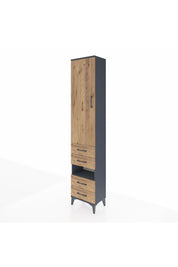 Arges Dolap 3 Raflı 4 Çekmeceli Tek Askılı 44x30x221 Antrasit-Çam