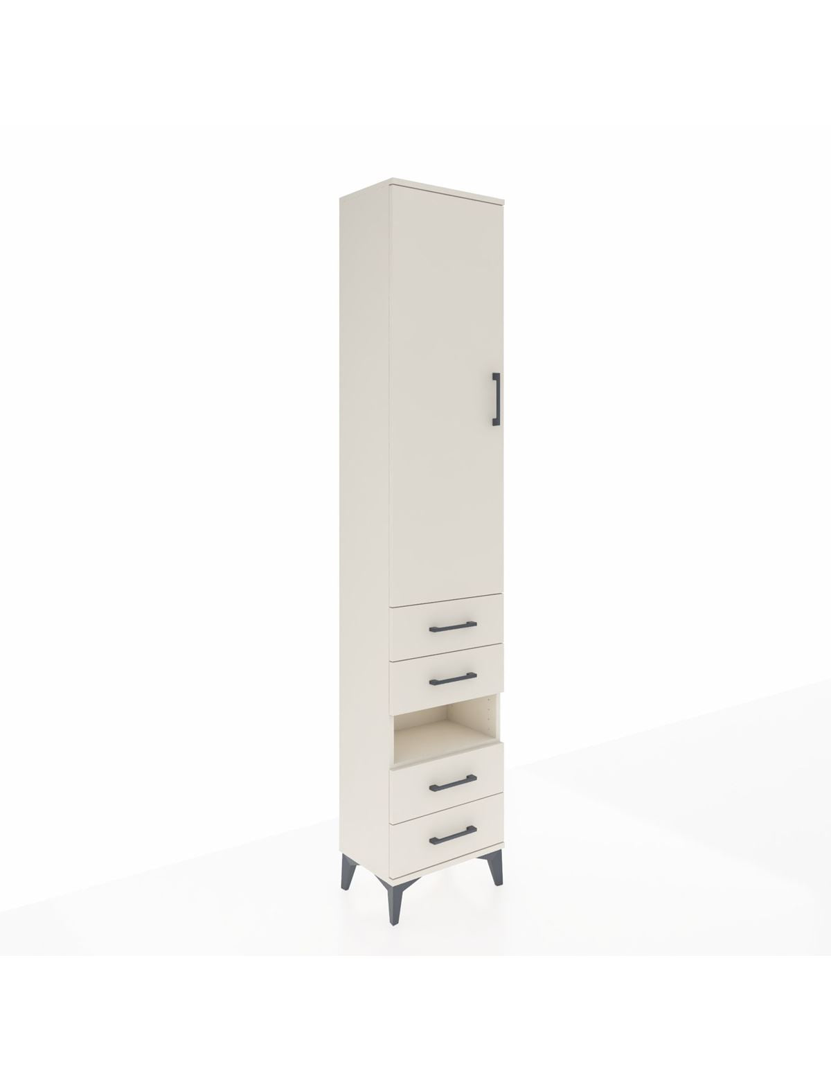 Arges Dolap 4 Raflı 4 Çekmeceli Tek Kapaklı 44x30x221 Aytaşı-Aytaşı