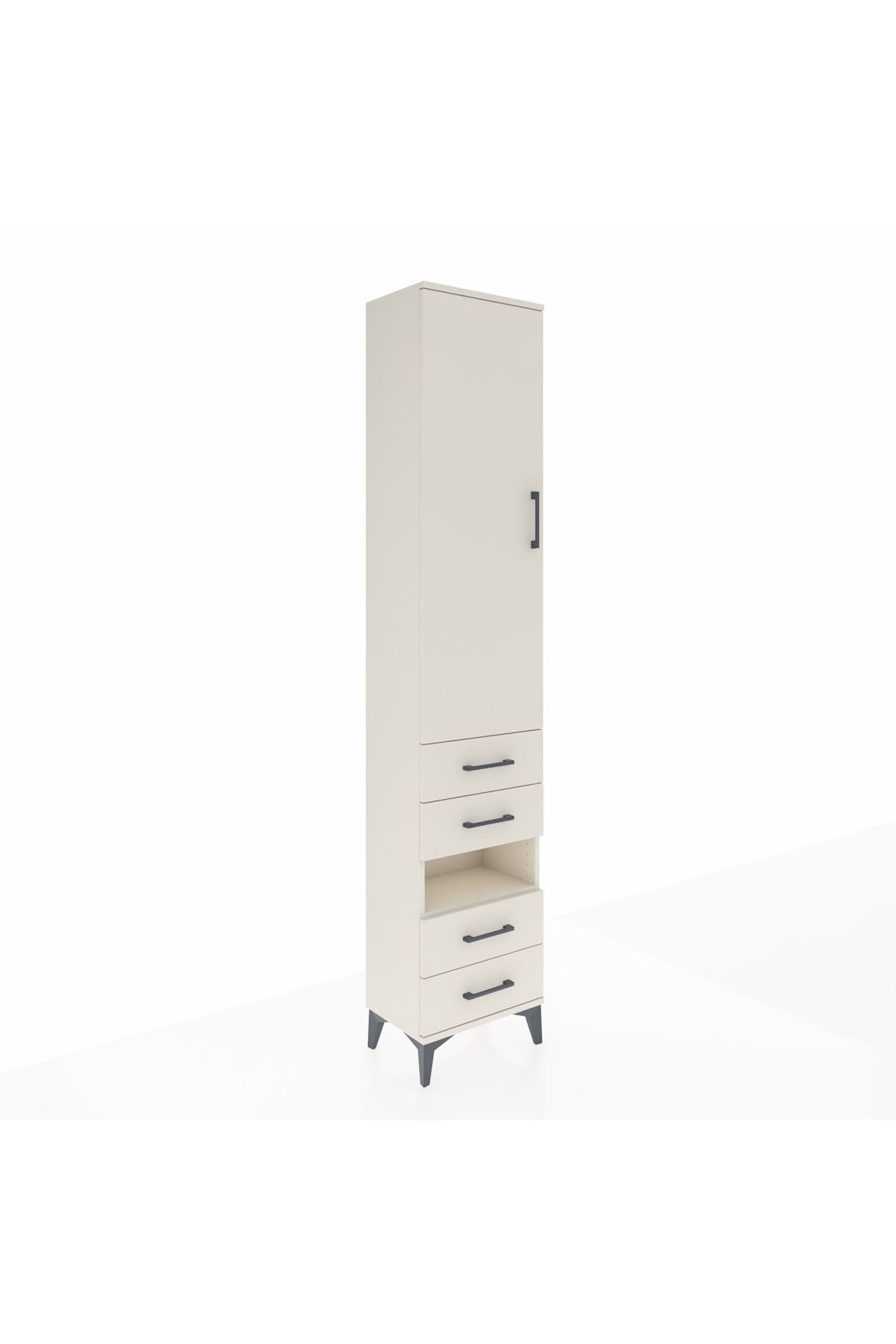 Arges Dolap 4 Raflı 4 Çekmeceli Tek Kapaklı 44x30x221 Aytaşı-Aytaşı