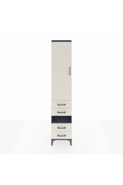 Arges Dolap 4 Raflı 4 Çekmeceli Tek Kapaklı 44x30x221 Antrasit-Aytaşı