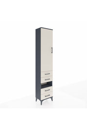 Arges Dolap 4 Raflı 4 Çekmeceli Tek Kapaklı 44x30x221 Antrasit-Aytaşı