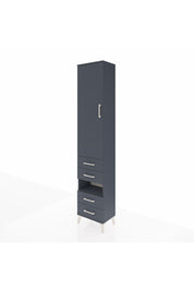 Arges Dolap 4 Raflı 4 Çekmeceli Tek Kapaklı 44x30x221 Antrasit-Antrasit