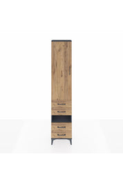 Arges Dolap 4 Raflı 4 Çekmeceli Tek Kapaklı 44x30x221 Antrasit-Çam