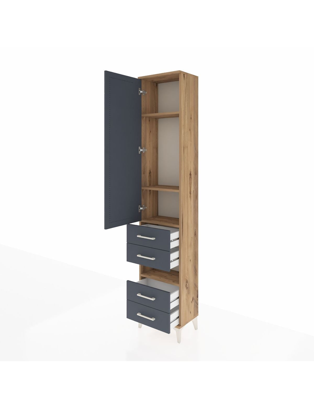 Arges Dolap 4 Raflı 4 Çekmeceli Tek Kapaklı 44x30x221 - S28M095V8A