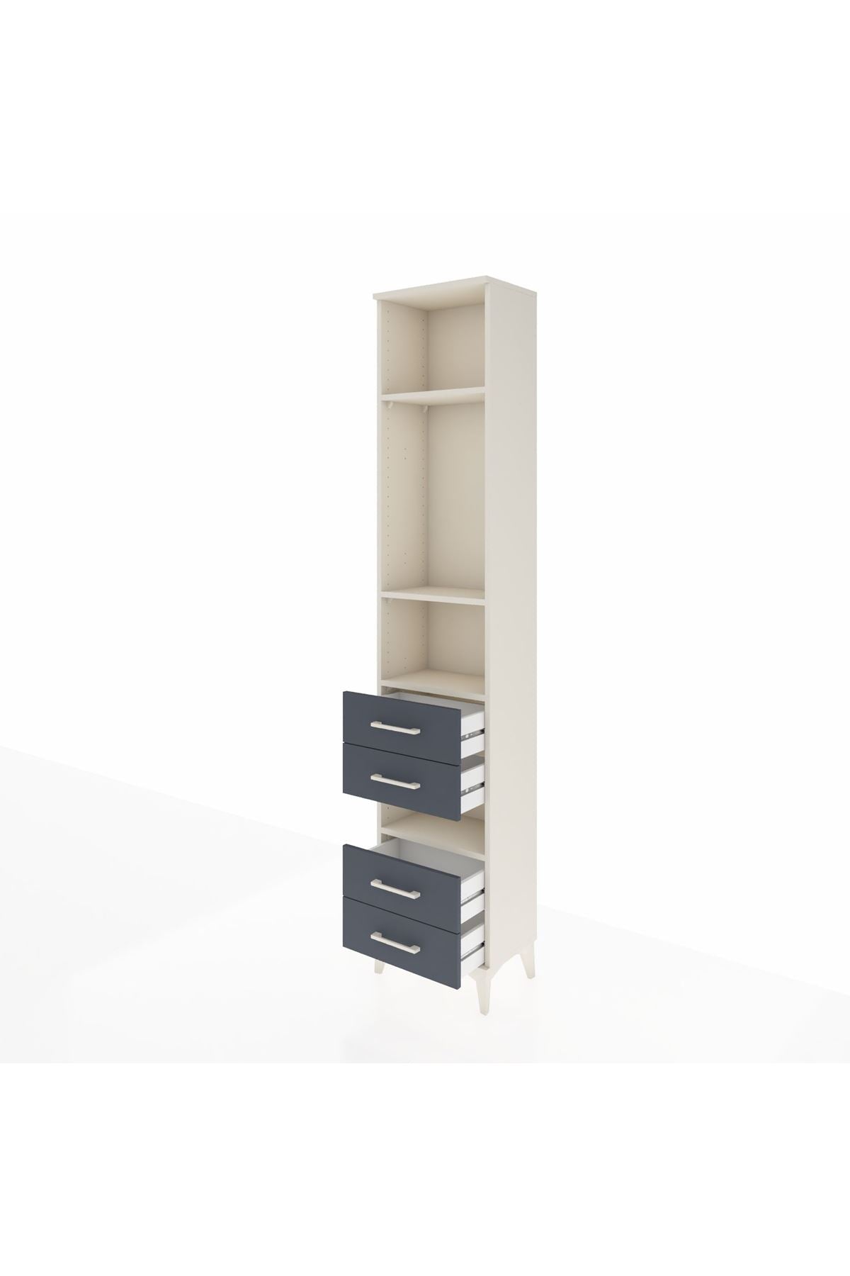 Arges Dolap 4 Raflı 4 Çekmeceli 44x30x221 Aytaşı-Antrasit