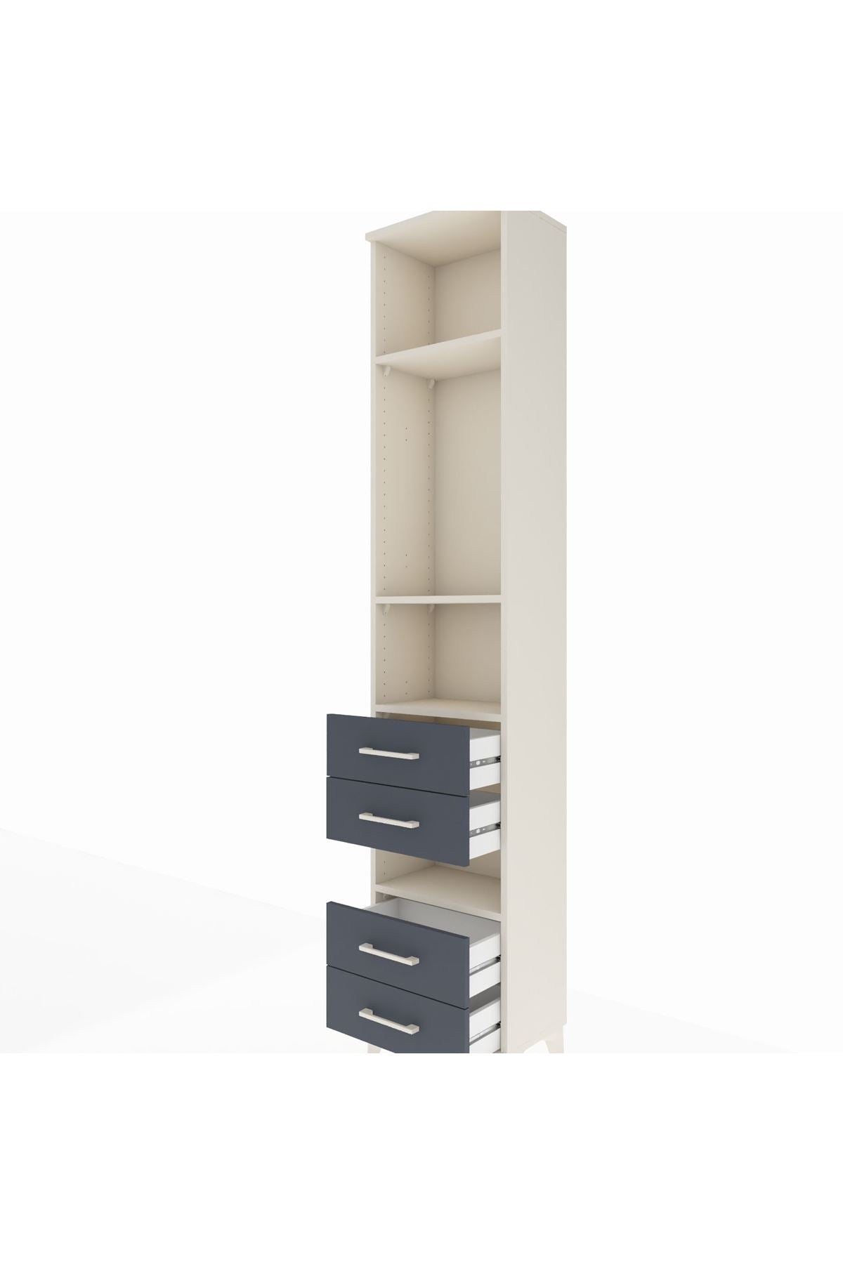 Arges Dolap 4 Raflı 4 Çekmeceli 44x30x221 Aytaşı-Antrasit