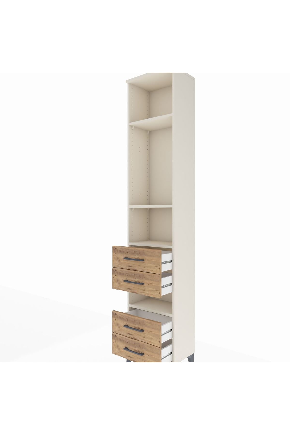 Arges Dolap 4 Raflı 4 Çekmeceli 44x30x221 Aytaşı-Çam