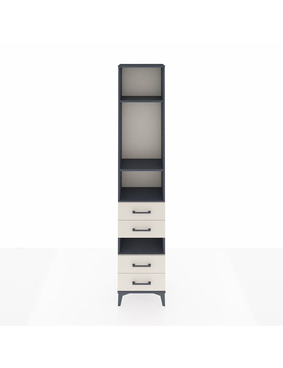 Arges Dolap 4 Raflı 4 Çekmeceli 44x30x221 Antrasit-Aytaşı