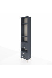 Arges Dolap 4 Raflı 4 Çekmeceli 44x30x221 Antrasit-Antrasit