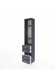 Arges Dolap 4 Raflı 4 Çekmeceli 44x30x221 Antrasit-Antrasit