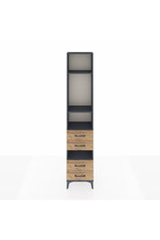 Arges Dolap 4 Raflı 4 Çekmeceli 44x30x221 Antrasit-Çam