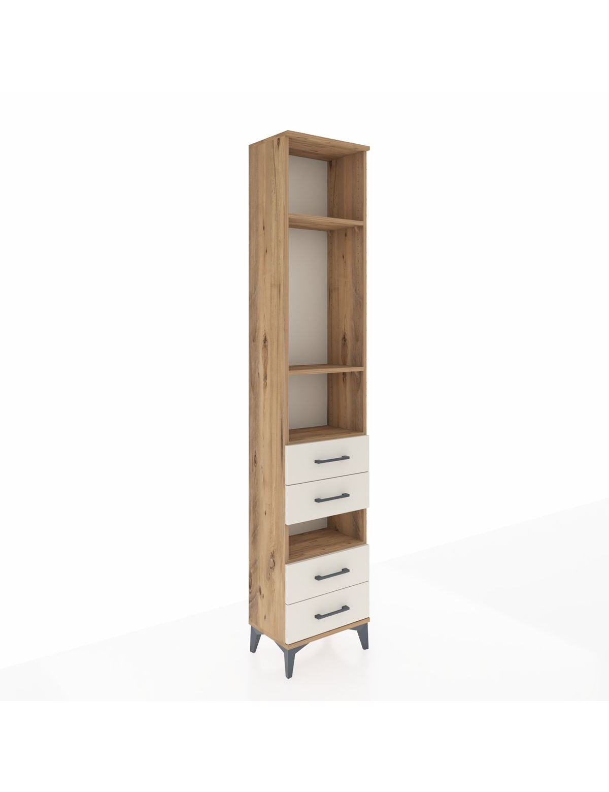 Arges Dolap 4 Raflı 4 Çekmeceli 44x30x221 Çam-Aytaşı