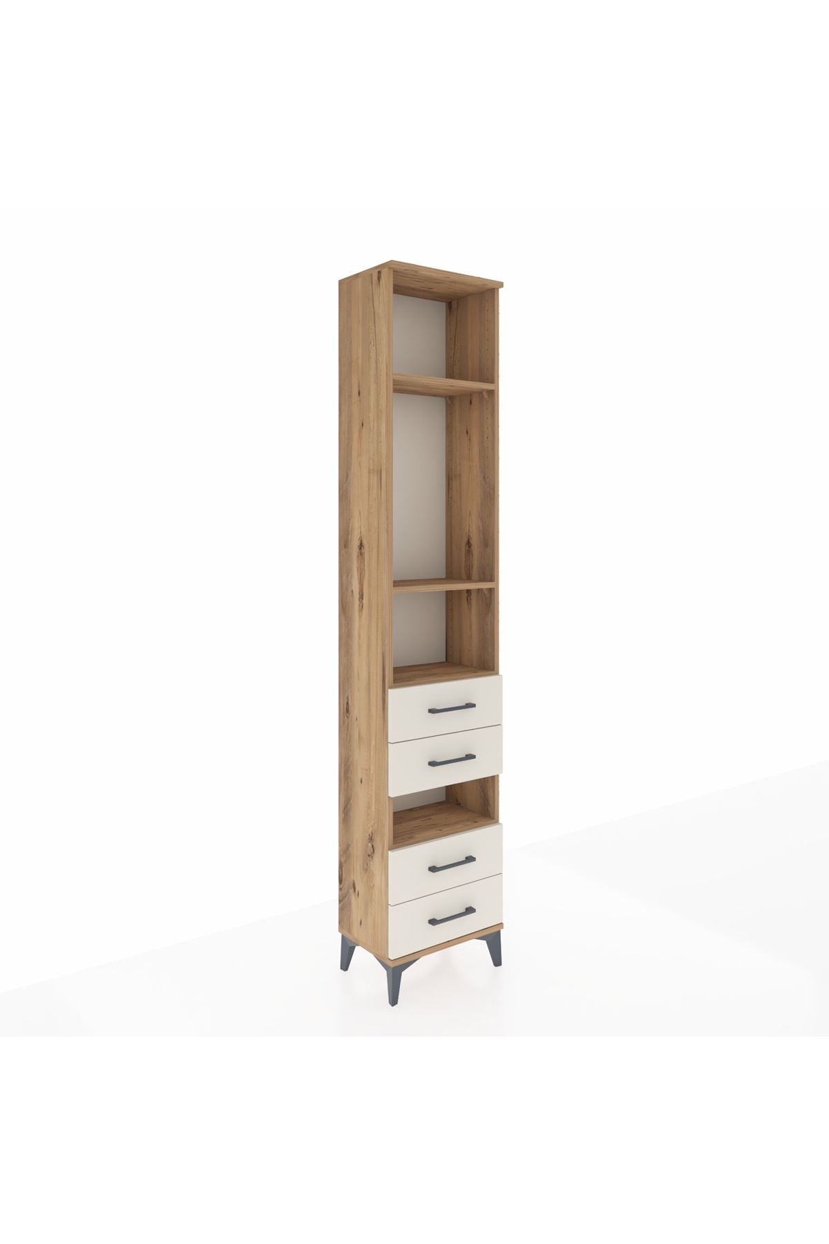 Arges Dolap 4 Raflı 4 Çekmeceli 44x30x221 Çam-Aytaşı