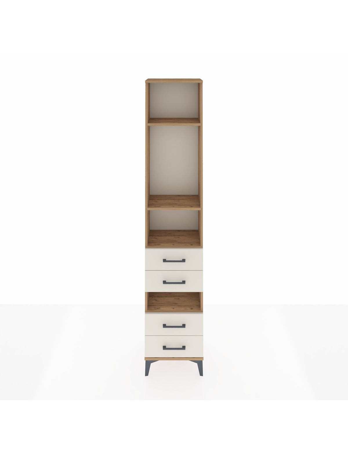 Arges Dolap 4 Raflı 4 Çekmeceli 44x30x221 Çam-Aytaşı