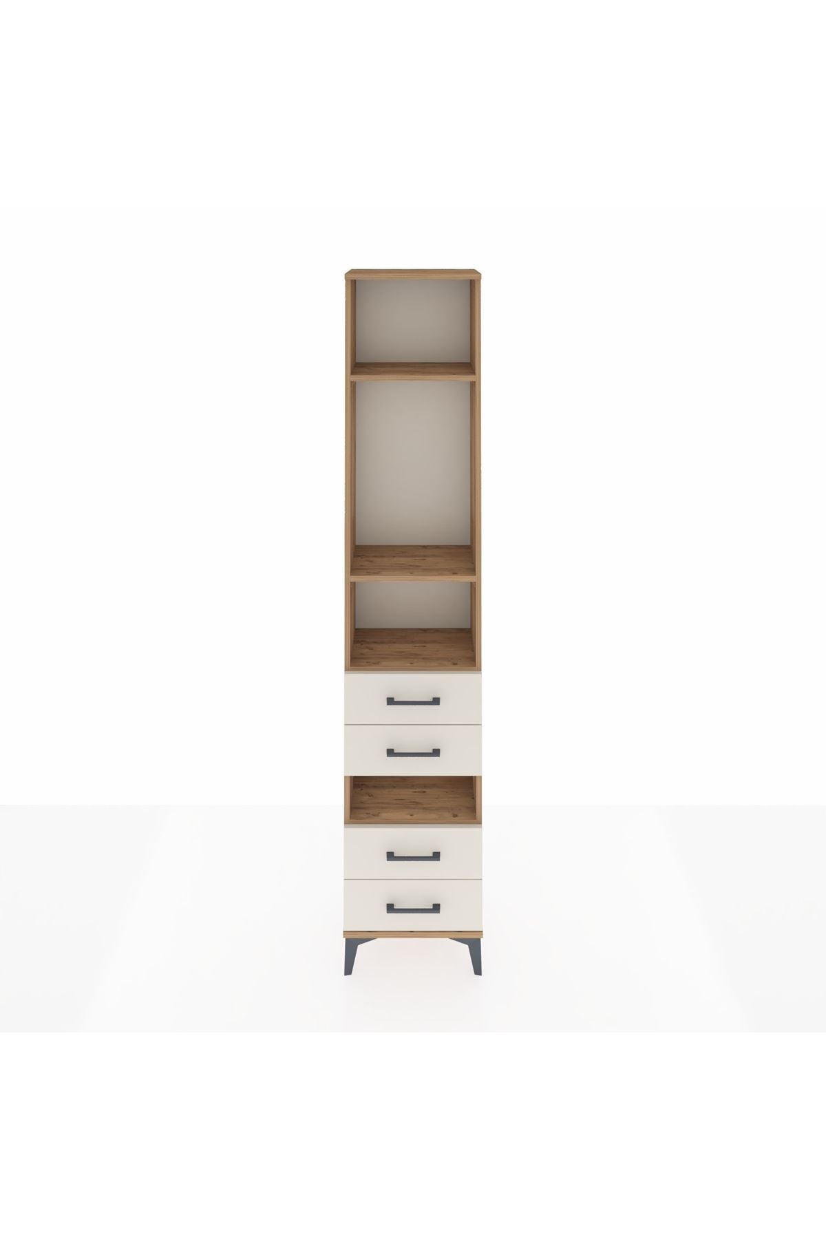 Arges Dolap 4 Raflı 4 Çekmeceli 44x30x221 Çam-Aytaşı