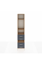 Arges Dolap 4 Raflı 4 Çekmeceli 44x30x221 Çam-Antrasit