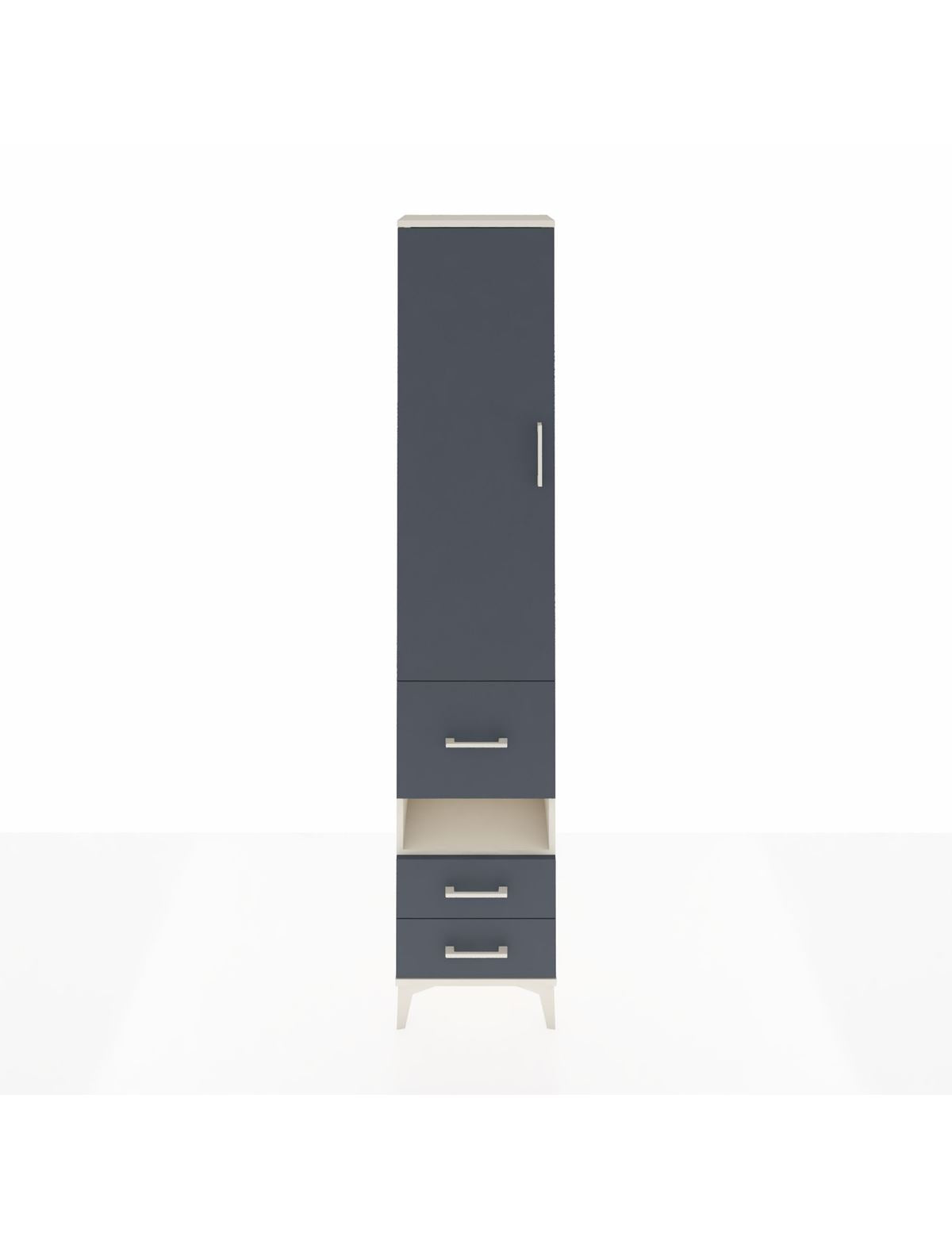 Arges Dolap 3 Raflı 3 Çekmeceli Tek Askılı 44x30x221 Aytaşı-Antrasit