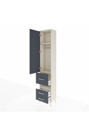 Arges Dolap 3 Raflı 3 Çekmeceli Tek Askılı 44x30x221 Aytaşı-Antrasit