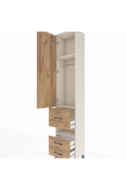 Arges Dolap 3 Raflı 3 Çekmeceli Tek Askılı 44x30x221 Aytaşı-Çam